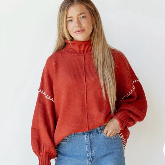 Anniewear Cassandra Mock Neck Chunky Sweater Size XL NWT - Picture 1 of 7